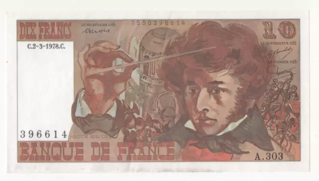 Billet 10 francs Berlioz 1978 SPL