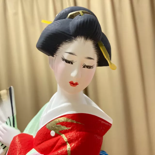 Mint Hakata Doll Kimono Geisha Dancer Japan Traditional Folk Craft 36cm 14.1in 2