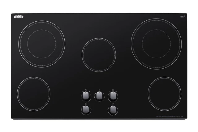 Summit CR5B36M 36"W 5 Burner Electric Cooktop - Black