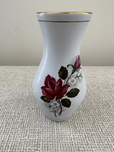 Red Rose Flora Keramek Gouda Holland Vase. 16 cm high. 