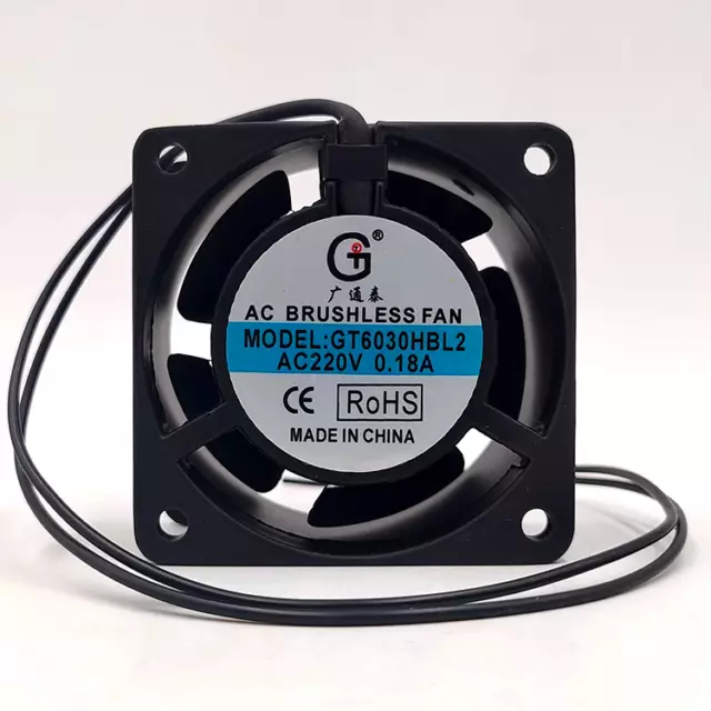 1 PCS  GTT Axial flow Fan GT6030HBL2 AC220V 60*60*30mm metal frame Fan