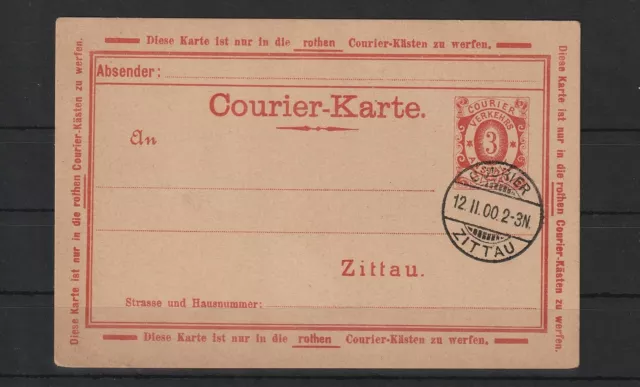 Privatpost Stadtpost Zittau Ganzsache Karte blanko gestempelt 1900 #1093134