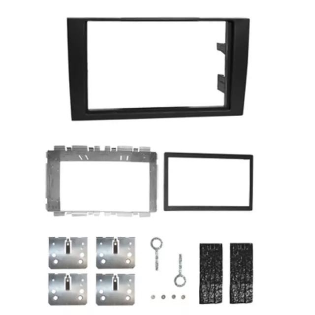 Einbaurahmen Set Doppel DIN Autoradio für Audi A4 B6 B7 B8 01-15 Symphony schwar