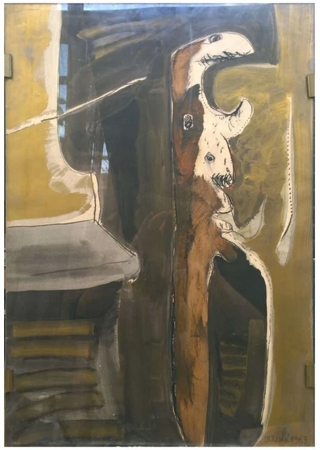 Sergio Vacchi Bozzetto per “Il funerale di Giovanni” Tempera su carta cm 50x70 