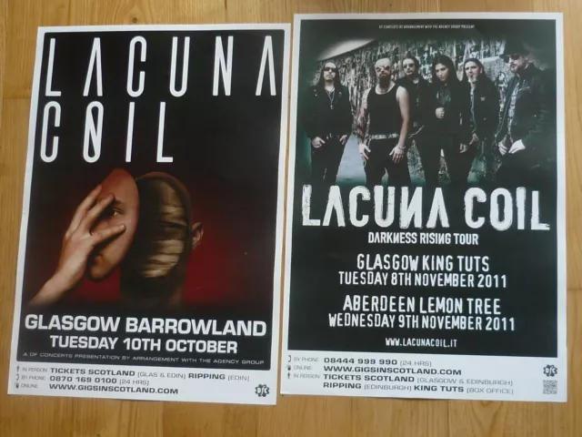 Lacuna Coil - Sammlung schottischer Live Band Show Tour Konzert Gig Poster x 2
