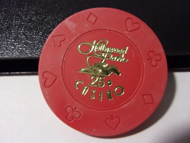 HOLLYWOOD PARK CASINO 25¢ casino gaming poker chip - Inglewood, CA