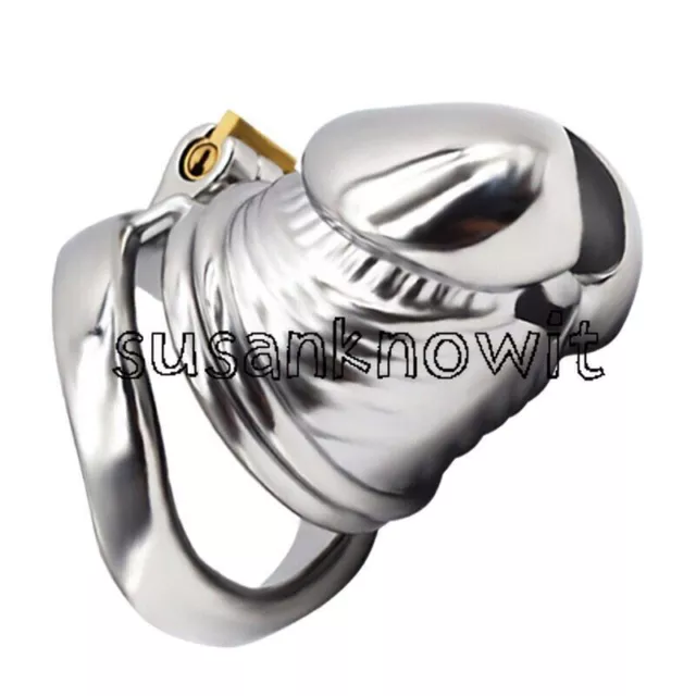 LARGE MALE CHASTITY Device Metal Cage Stainless Steel Rings binding ...