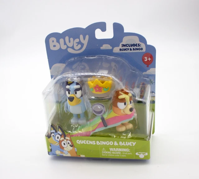BLUEY FIGURES PACK Queens Bingo & Bluey Including Bluey & Bingo