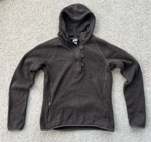 The North Face Fleece 1/4 Zip Hoodie Womens Size Large In Brown