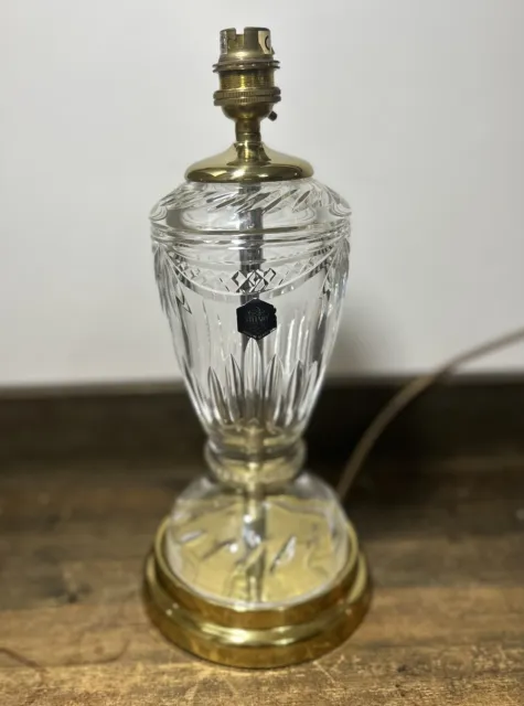 Beautiful STUART Crystal Lamp - SHAFTESBURY Cut. Brass Base - Traditional Light