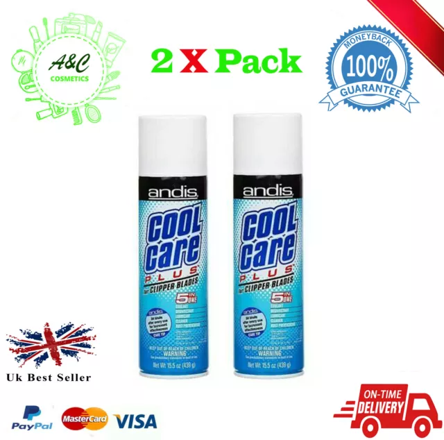 2 X Andis Cool Care Plus Spray für Clipper Klingen - 5 in 1 Formel