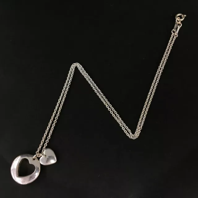 Tiffany&Co. Silver 925 Stencil Heart Pendant Necklace/4X1322