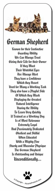 German Shepherd Dogs Bookmark, Book mark, Printed full colour, AD-GS10BM