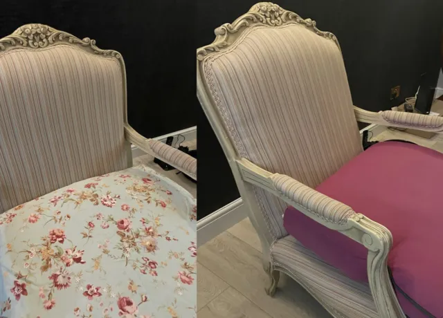 Large French Shabby Chic Louis Style Chair