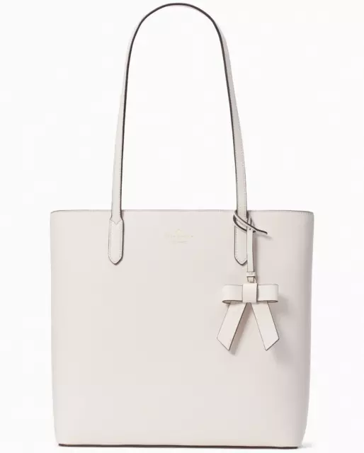 Kate Spade Brynn Large Tote Ivory Saffiano K5797 Bow NWT $359 Parchment White FS