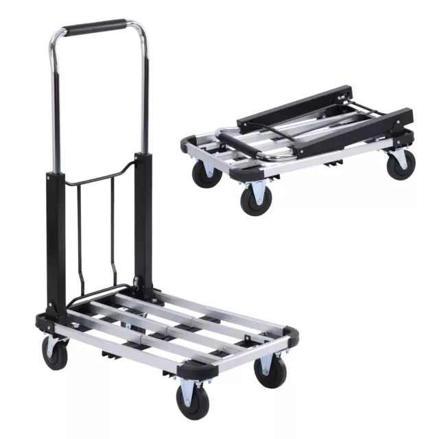 Folding Hand Truck Dolly Cart with Wheels Luggage Cart Trolley Moving 330 lbs