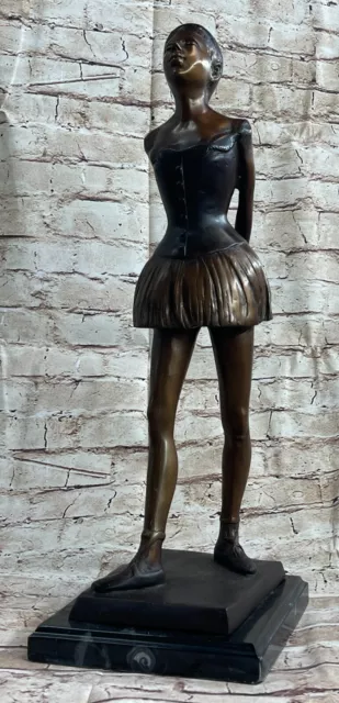 Superb Edgar Degas Ballerina Dancer, Signed Bronze Statue Figure Sculpture