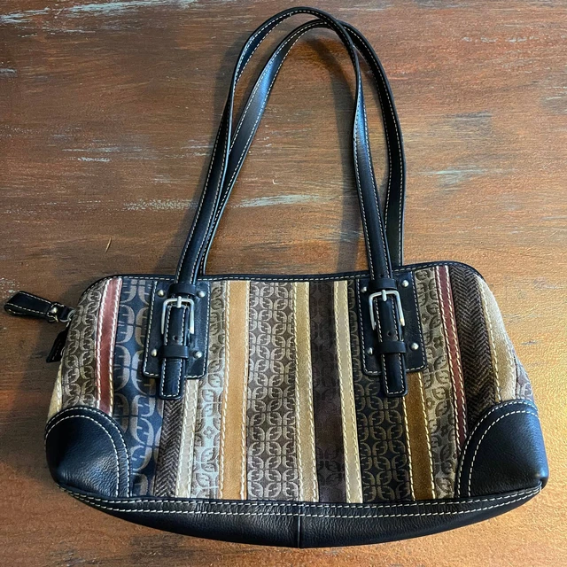 Vintage FOSSIL Patchwork & Leather Women's Shoulder Bag