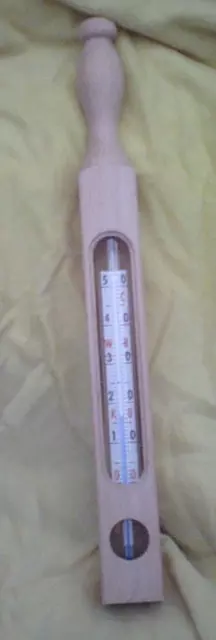 Holz - Bade - Thermometer mit Griff,  große Skala, für Baby, Kinder, Erwachsene
