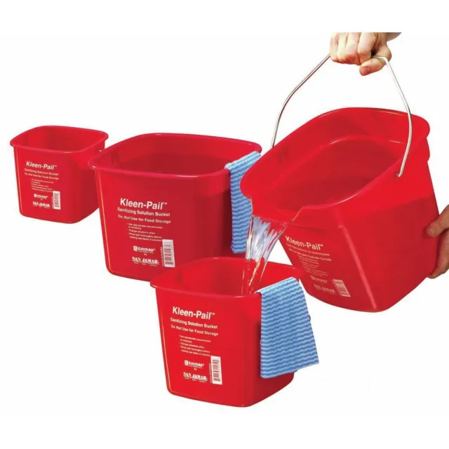 San Jamar Kleen-Pail® Plastic Cleaning Bucket 3 Quarts Red