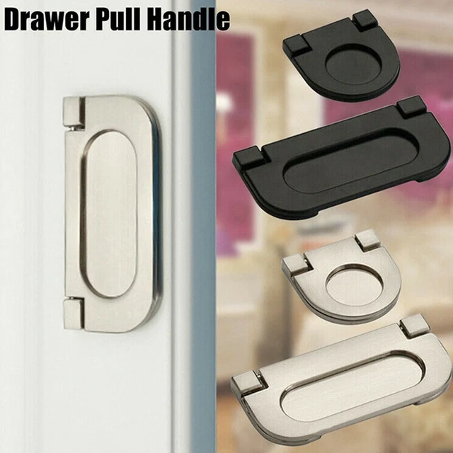 1*Recessed Flush Pocket Door Cabinet Pull Inset Sliding Door Handle For Cupboard