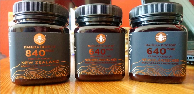 Manukahonig, Manuka Doctor, 3-er, 1 x MGO 840 & 2 x MGO 640, ing. 750 grammi