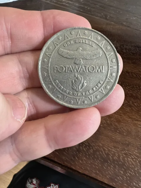 Potawatomi Bingo & Casino Milwaukee Vintage $1 Token One Dollar Coin