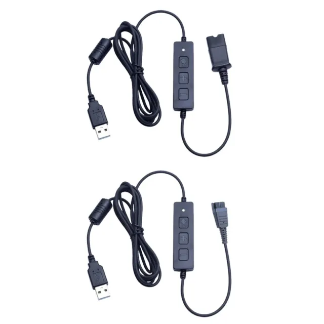 Headset Quick Disconnect QD Cable to USB Plug Adapter Call Center Office