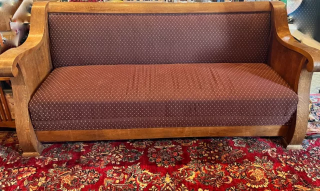 Antique Mission Arts & Crafts Style Oak ORIGINAL Sofa Bed Kroehler Hide-a-Bed