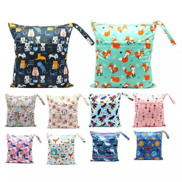 New Waterproof Zip Wet Dry Bag for Baby Diaper Nappy Pouch Reusable Infant Cloth