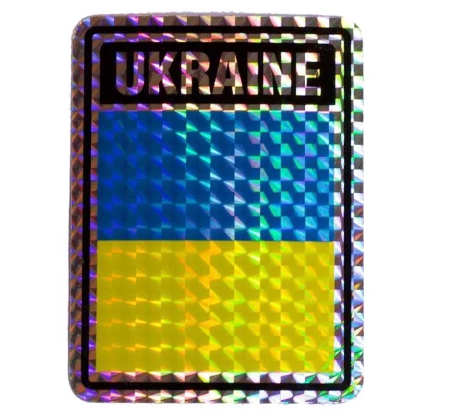 Ukraine Country Reflective Decal Bumper Sticker 3.875" x 3"