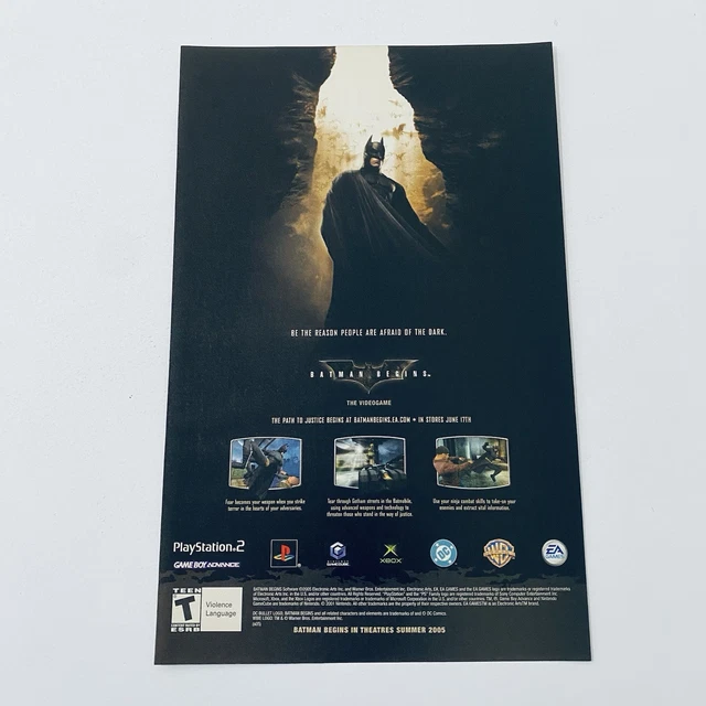 BATMAN BEGINS PS2 Xbox PlayStation GameCube Game Promo Poster 2005