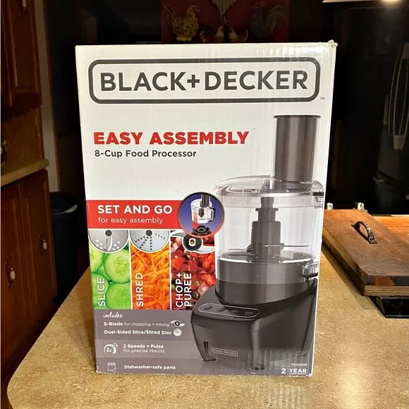 Black & Decker FP4100B Black Easy Assembly 8-Cup Food Processor 2 Speeds 