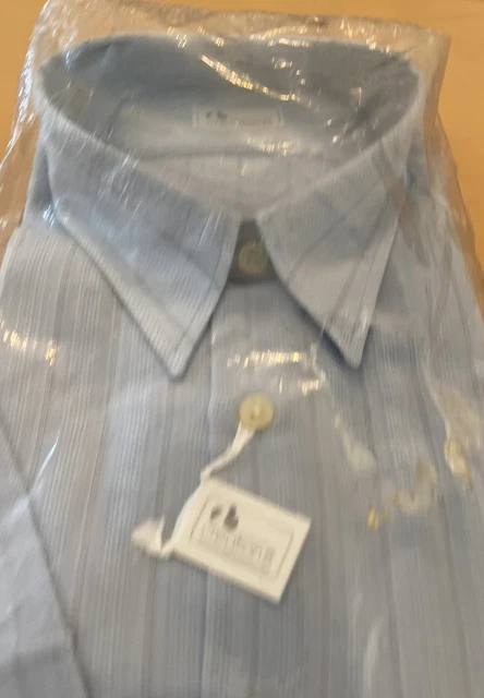 Camicia uomo vintage nuova azzurra 1/2 braccio Creation B taglia 39 T104 anni 90