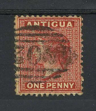 M1265 Antigua 1872 SG14w - 1d scarlet with Wmk inverted.