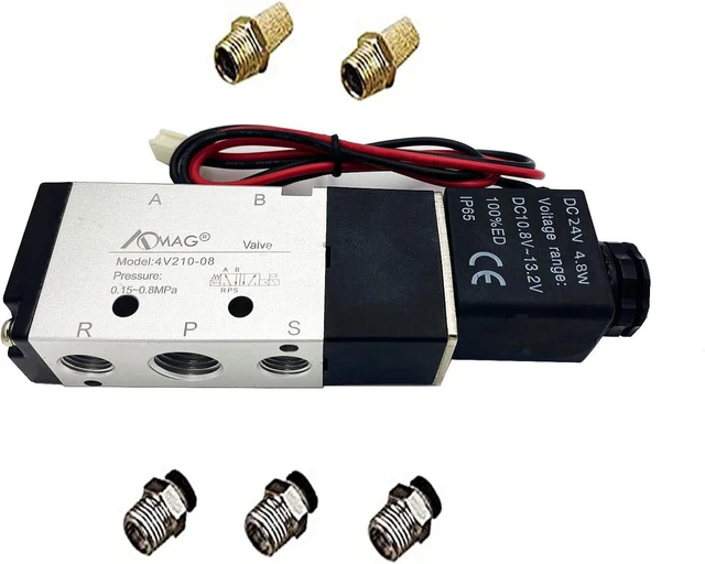 Elettrovalvola Pneumatica TAILONZ 4V410-15 - 24V, 1/2 BSP, 5 Vie - Foto 3