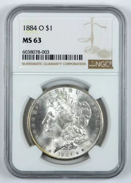 1884-O Morgan Silver Dollar - NGC MS 63 - Brown Label
