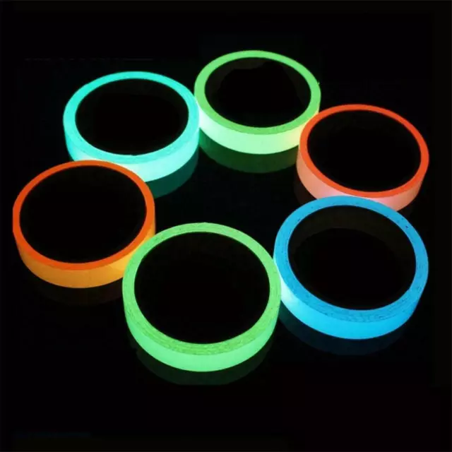 10M Glow In The Dark Sticky Tape Self Adhesive Luminous Saftey Film Sticker Roll