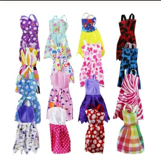 m SET LOTTO 10 ABITI VESTITI BAMBOLE TIPO BARBIE SET MODA ACCESSORI IDEA REGALO