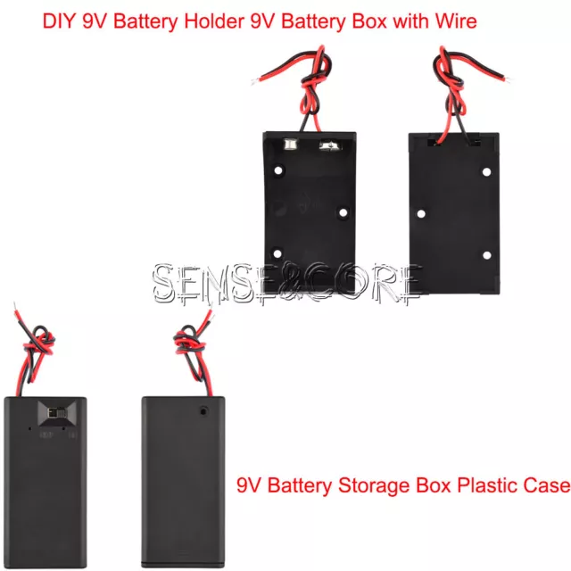 DIY 9V Battery Holder / 9V Battery Box Wire On/Off Switch Cover With Wire Case