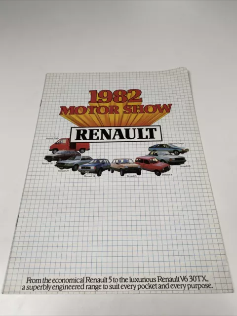 Renault Cars Range Brochure 1982 Motorshow Fuego 18 4 5 14 30 20 Trafic FREE P&P