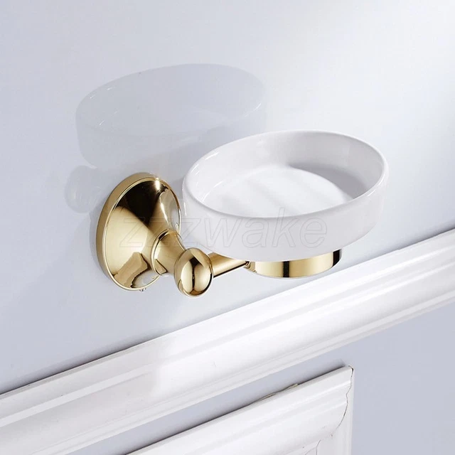 Gold Color Brass Wall Mounted Soap Dish Holder Soap Basket Bathroom Accessories