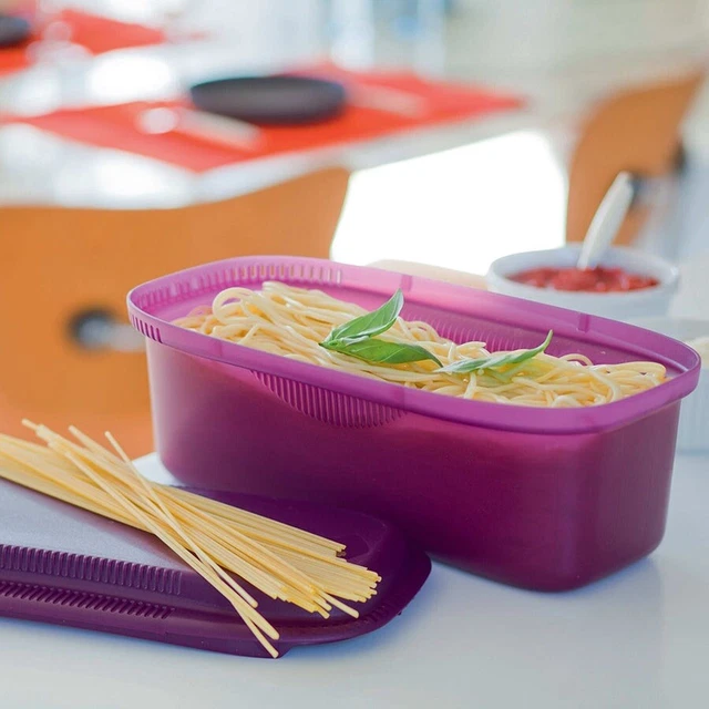 New - TUPPERWARE Microwave Pasta Maker Rhubarb Color - Free Shipping
