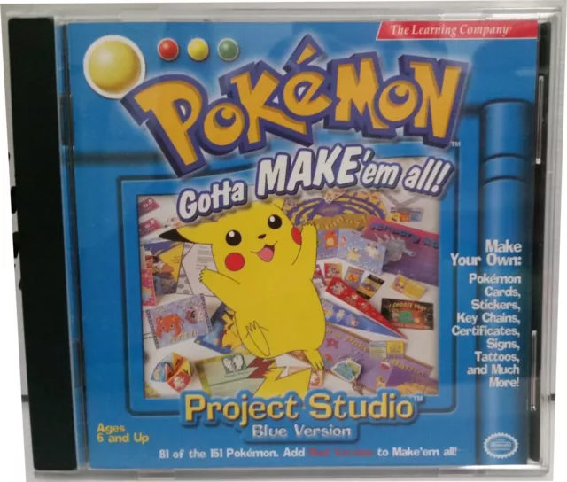 Pokemon Project Studio Red Version CD-ROM - Gotta Make 'Em All! (2001) NEW