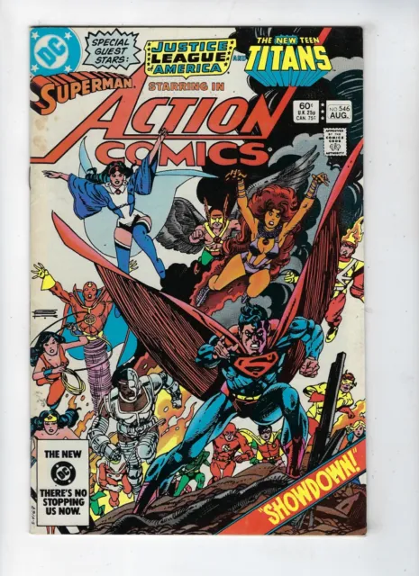 Action Comics # 546 DC Comics Superman JLA & New Teen Titans Aug 1983 FN+