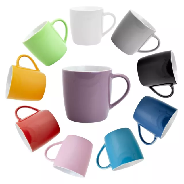 Tea Coffee Mug Ceramic Contemporary Coloured Drinks Mug, 340ml