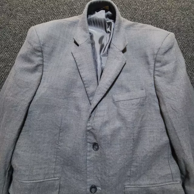 Joseph & Feiss 100% Gray Wool Sport Coat Blazer Jacket Mens Size 44S Read!