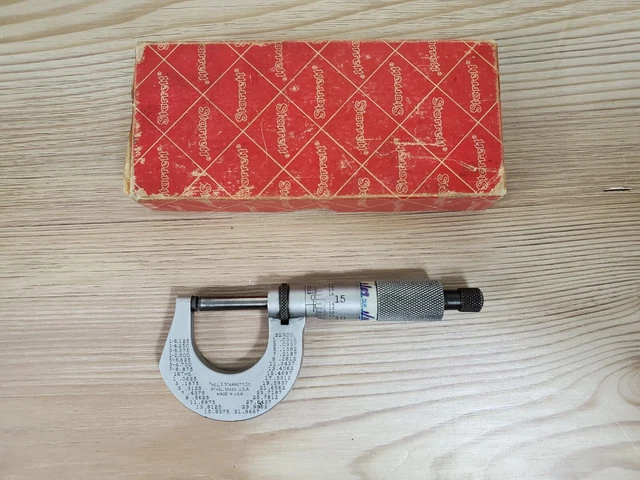 STARRETT Mechanical Outside Micrometer: 1″ Range, 0.0001″