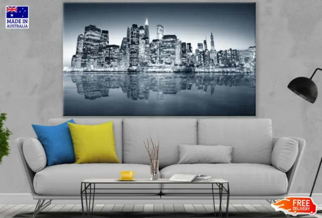 Manhattan City B&W Photograph Wall Canvas Home Decor Australian Made Quality