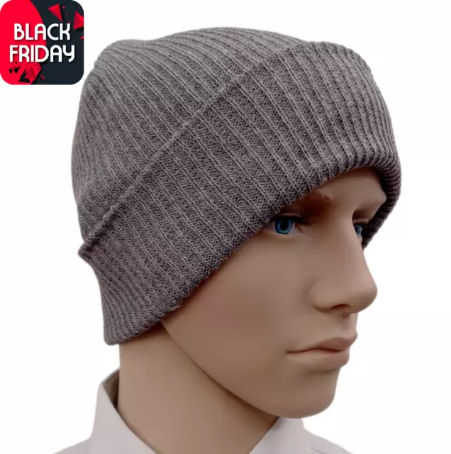 Cappello uomo invernale zuccotto beanie lana berretto sportivo cuffia da grigio